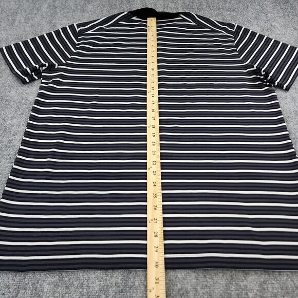 Nike Shirt Mens XL Black Gray Striped Polo Dri-Fit Standard Short Sleeve Logo - Picture 6 of 14